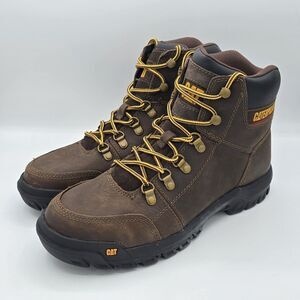 Men Caterpillar Outline Soft Toe Work Boot P74087 Seal Brown 100% Authentic